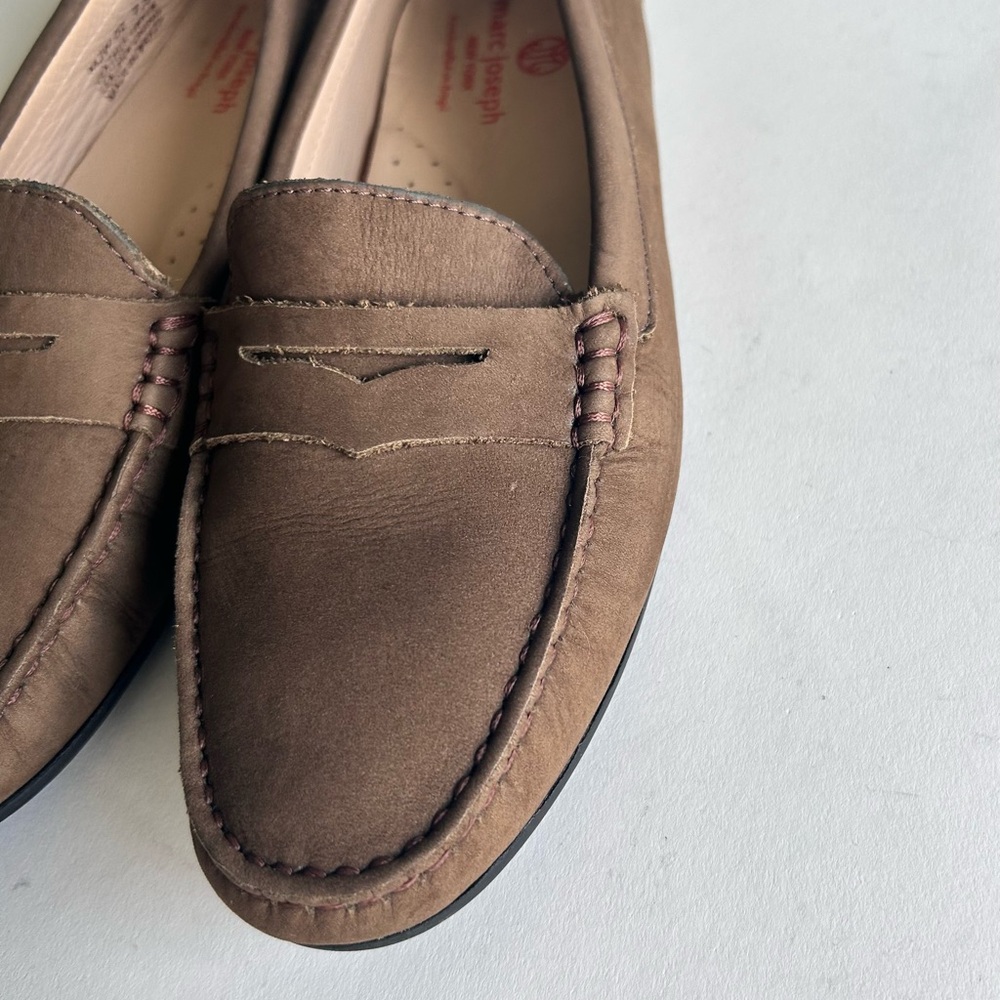 Marc Joseph Brown Suede Penny Loafers - Picture 9 of 16